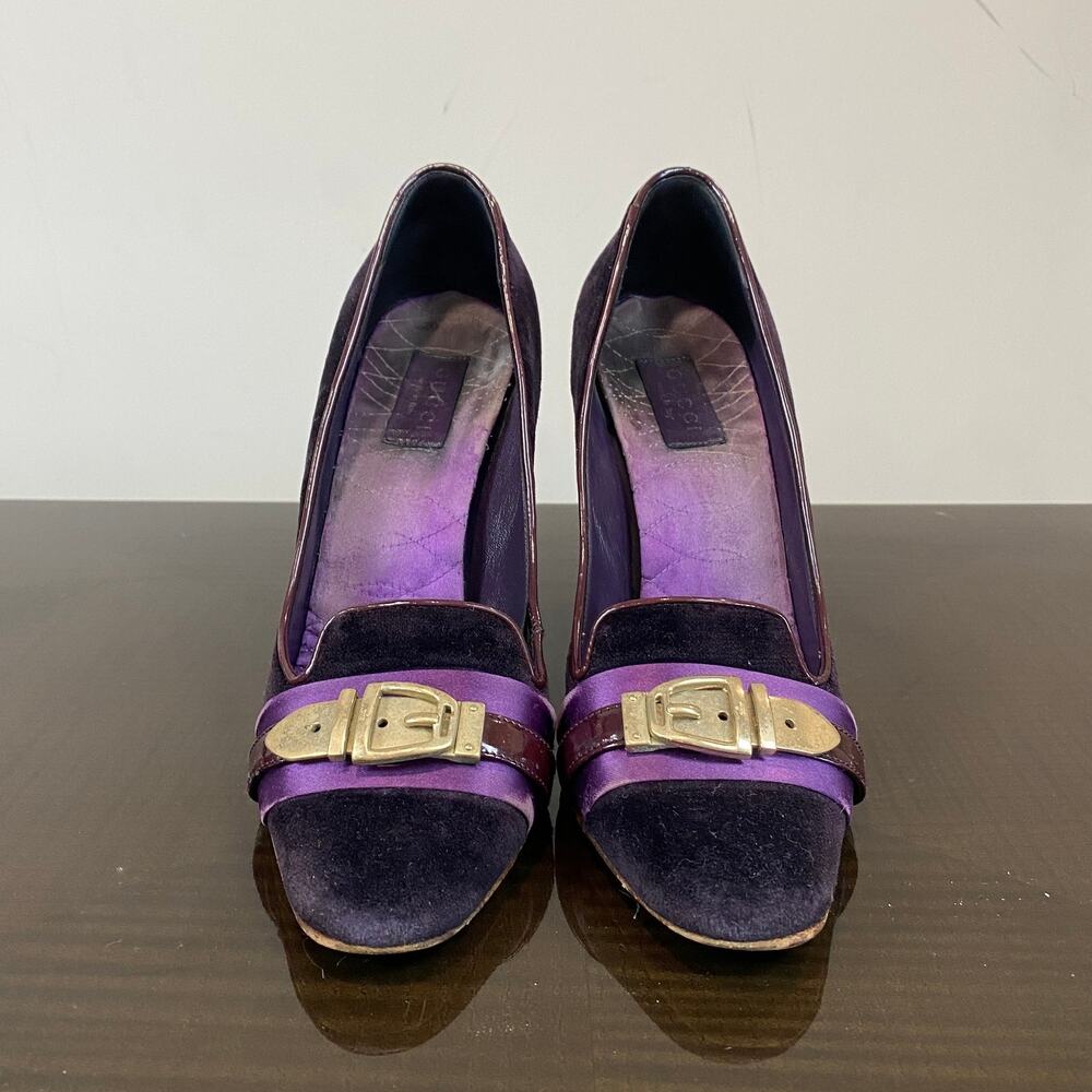 Gucci Purple Velvet Pumps Heels Women's 7.5B - Picture 2 of 11